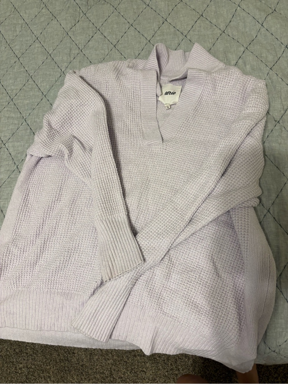 aerie Light Lavender V-Neck Knit Sweater